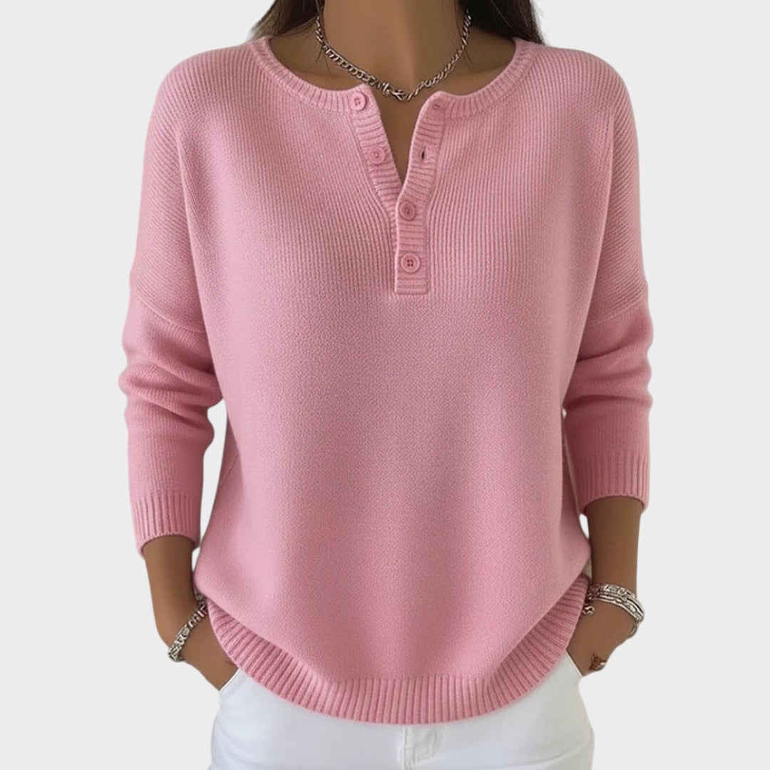 Clarisse | Gestrickter Pullover mit Knöpfen