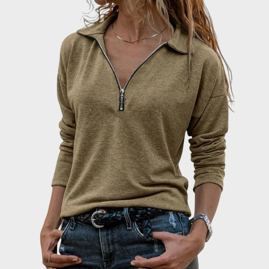 Hanna | Feinstrick-Zip-Pullover