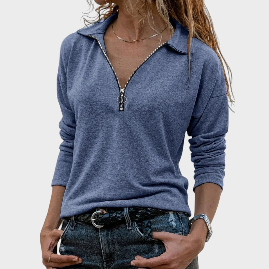Hanna | Feinstrick-Zip-Pullover