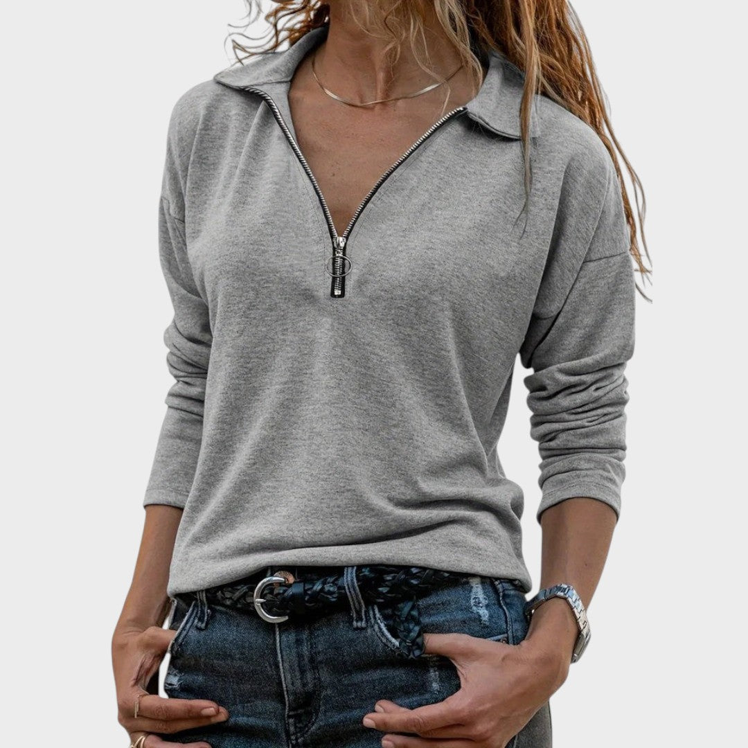 Hanna | Feinstrick-Zip-Pullover