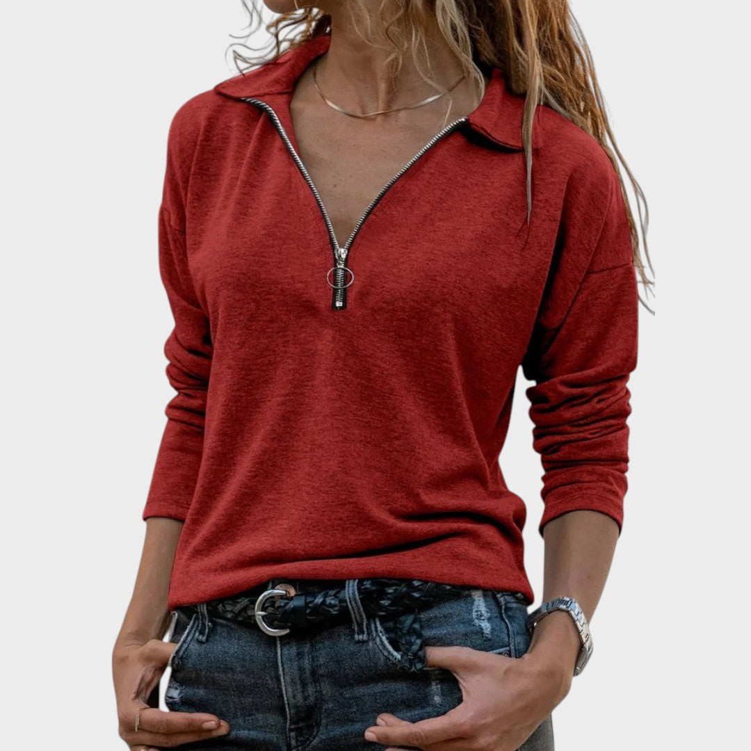 Hanna | Feinstrick-Zip-Pullover