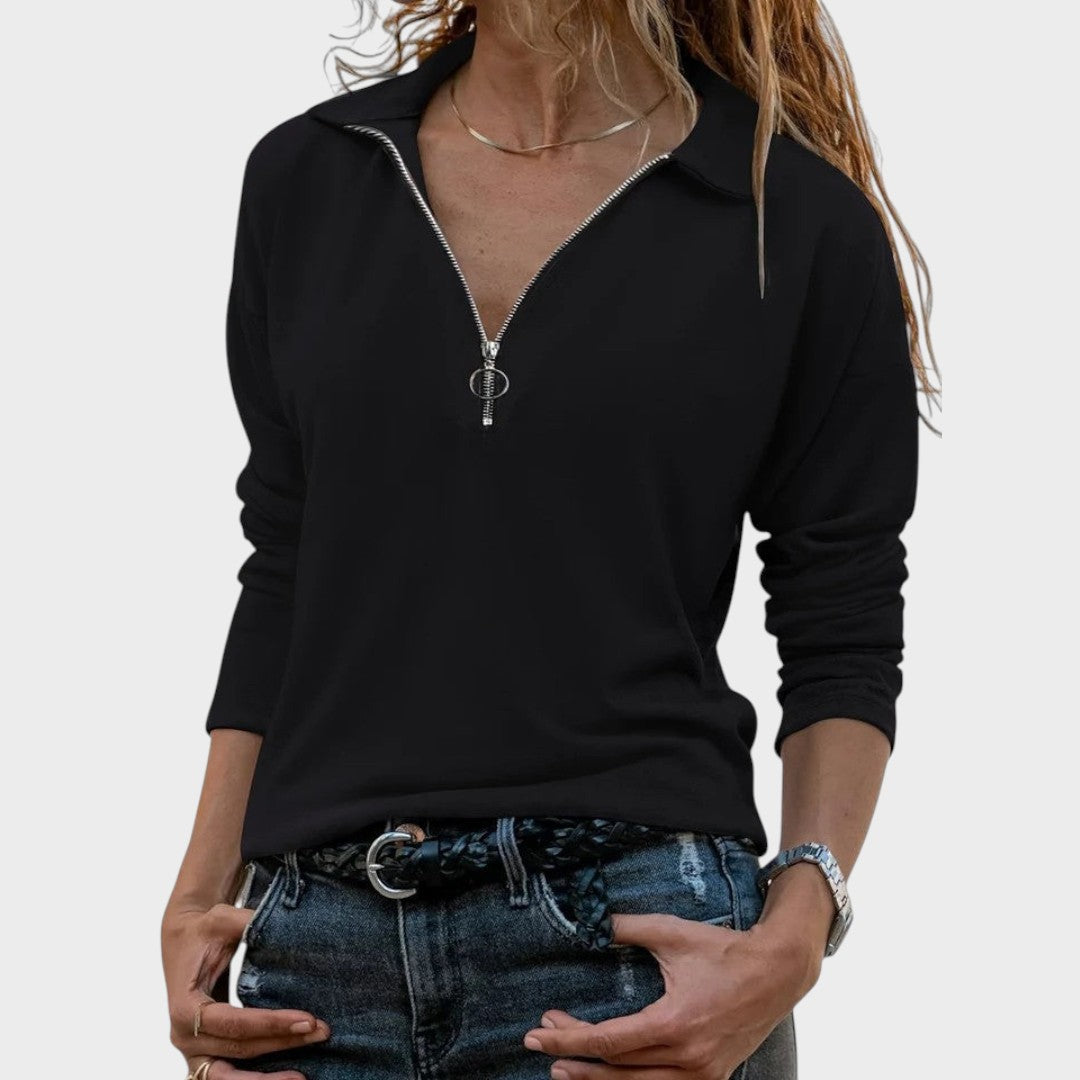 Hanna | Feinstrick-Zip-Pullover