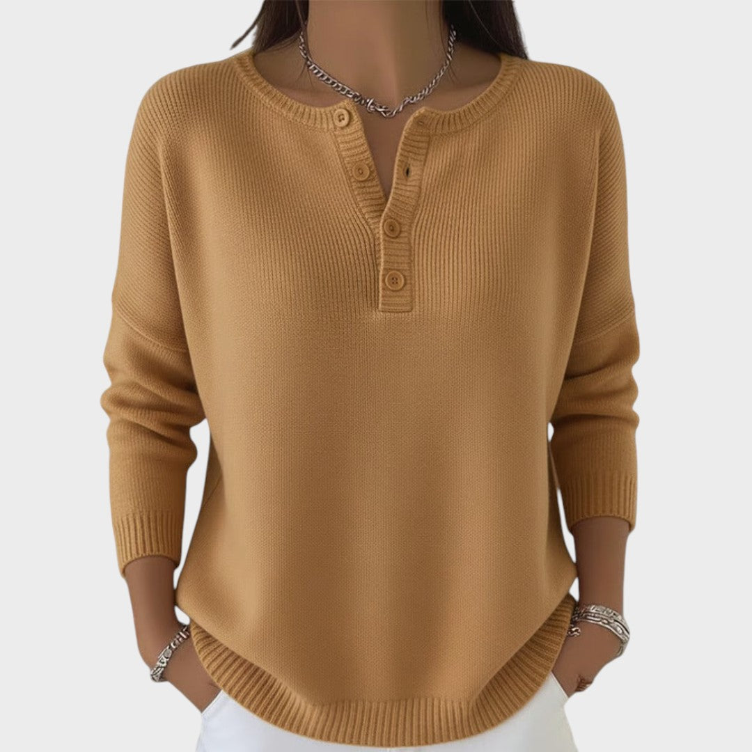 Clarisse | Gestrickter Pullover mit Knöpfen