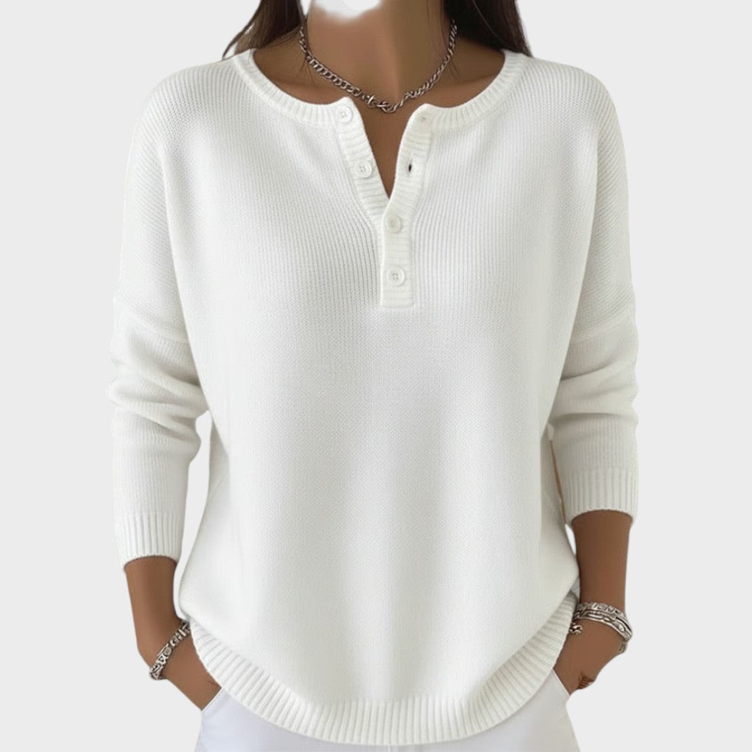 Clarisse | Gestrickter Pullover mit Knöpfen