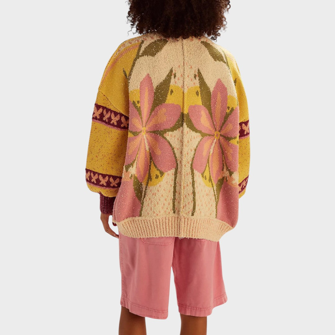 Kerstin | Floral Muster Strickjacke