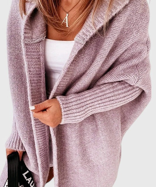 Übergroßer Kapuzenstrickcardigan