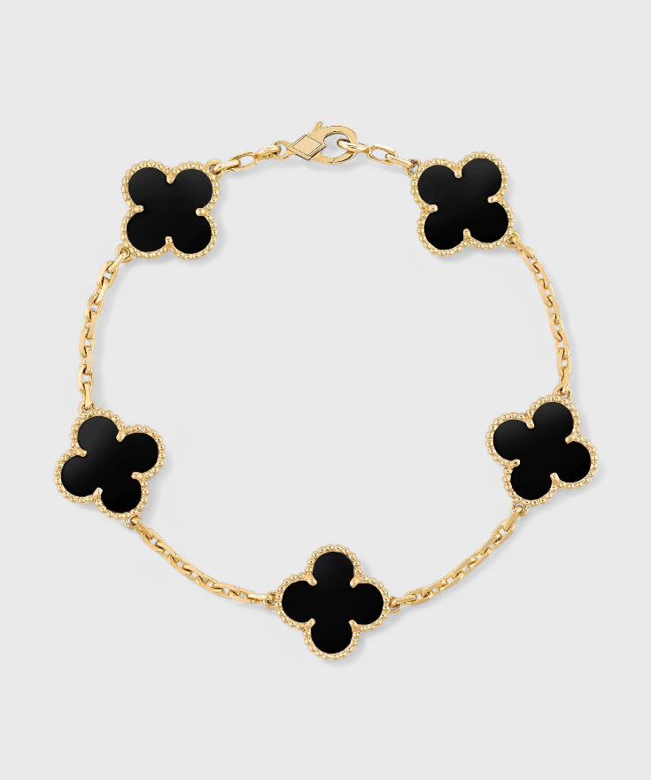 Clover-Motiv-Armband mit Eleganz in Goldbeschichtung