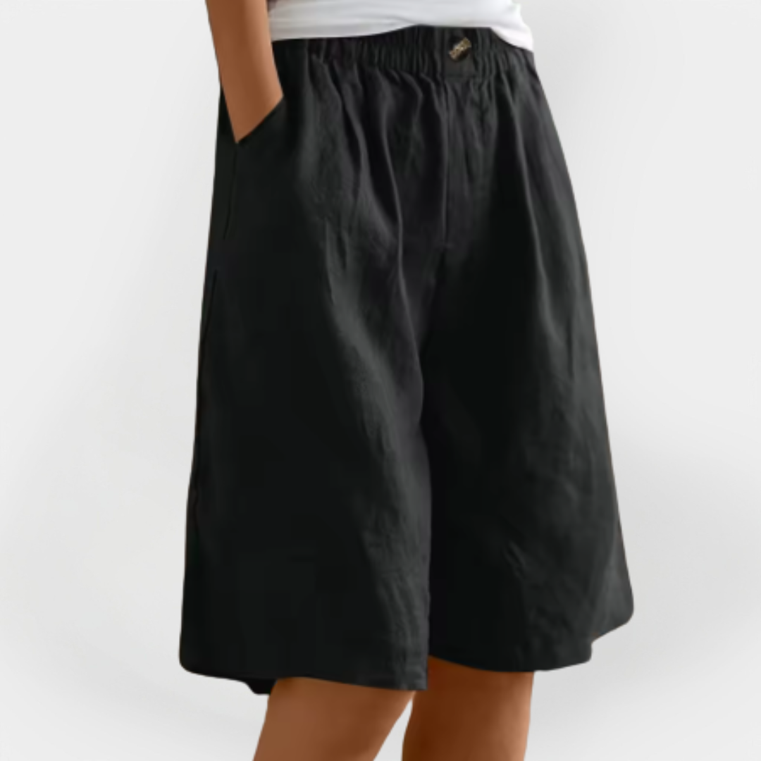 Leinen Shorts mit Taschen
