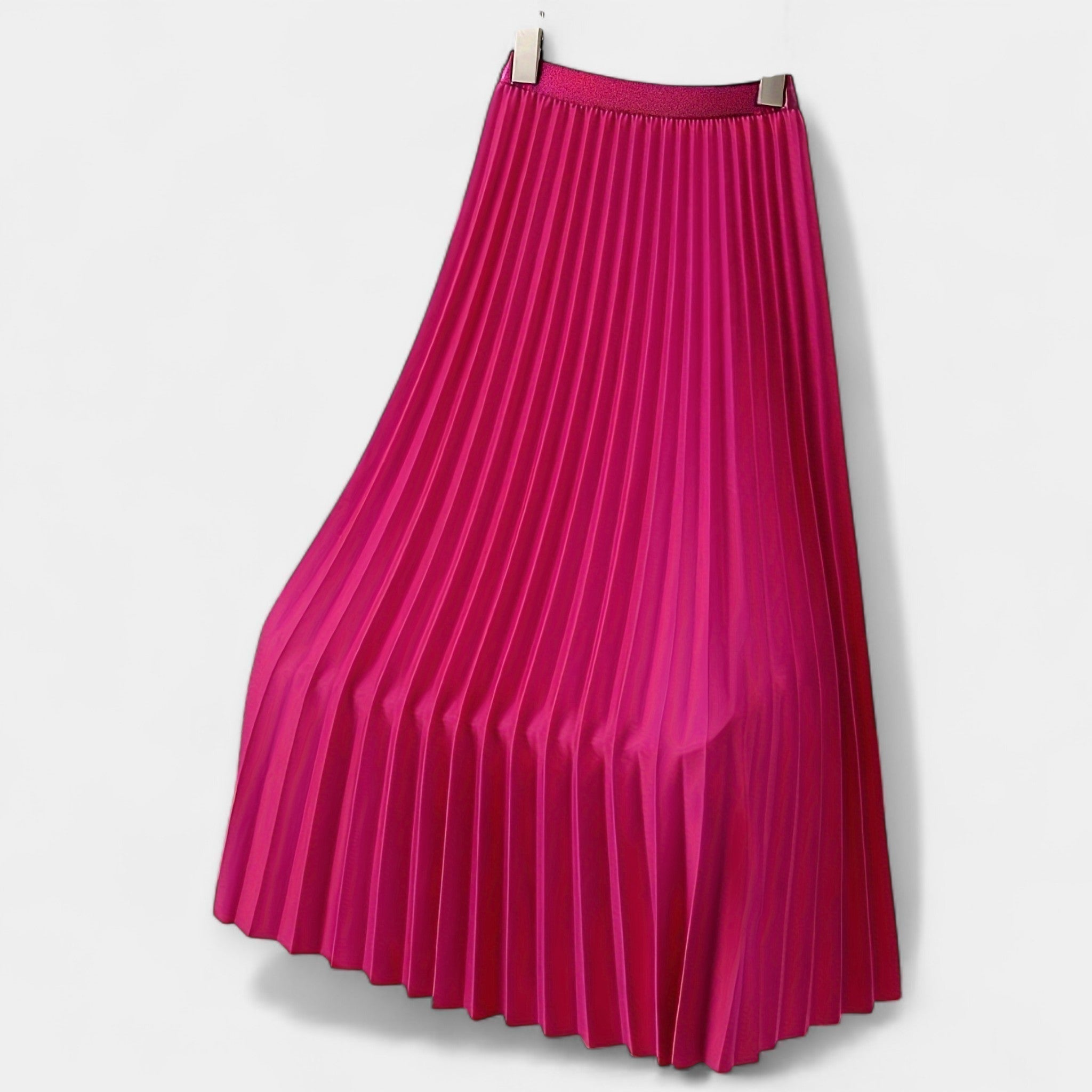 Faltenrock aus Satin Maxi