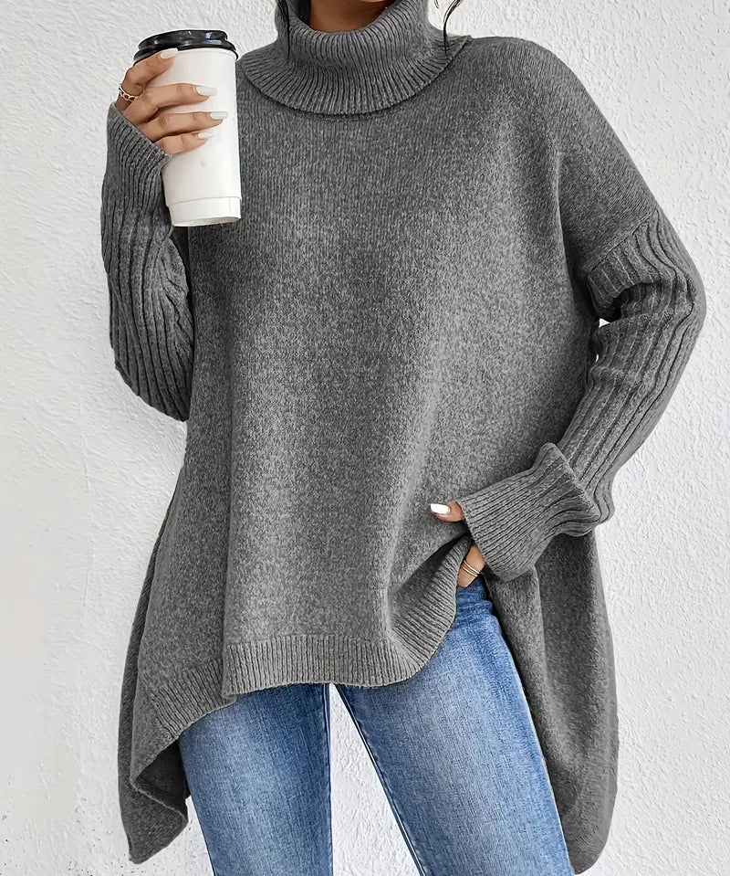Paola - HOHER KRAGEN MAXI-PULLOVER