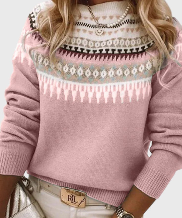 Gemma Strukturiertes Rundhals-Pullover
