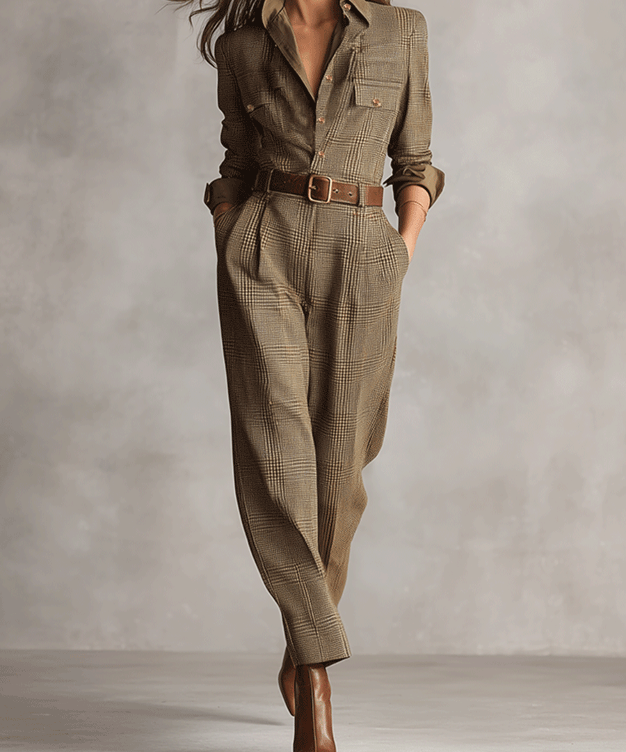 Celia - Karierter Jumpsuit mit anspruchsvollen Details