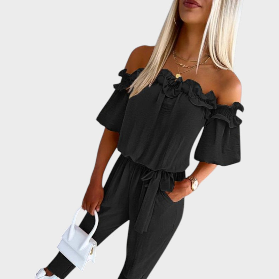 Joana | Jumpsuit mit schulterfreiem Design