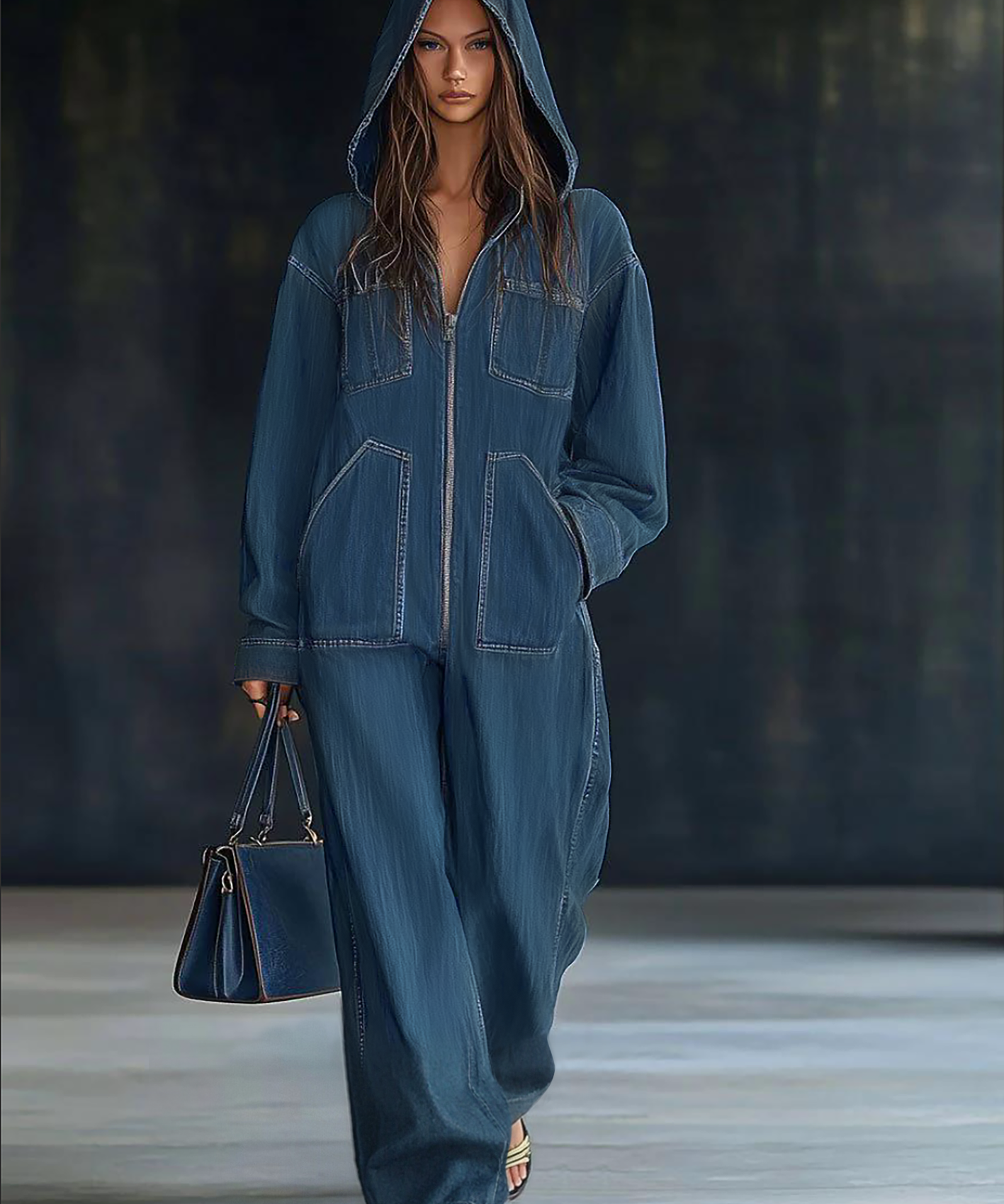 Tiria Langarm-Hoodie-Jumpsuit