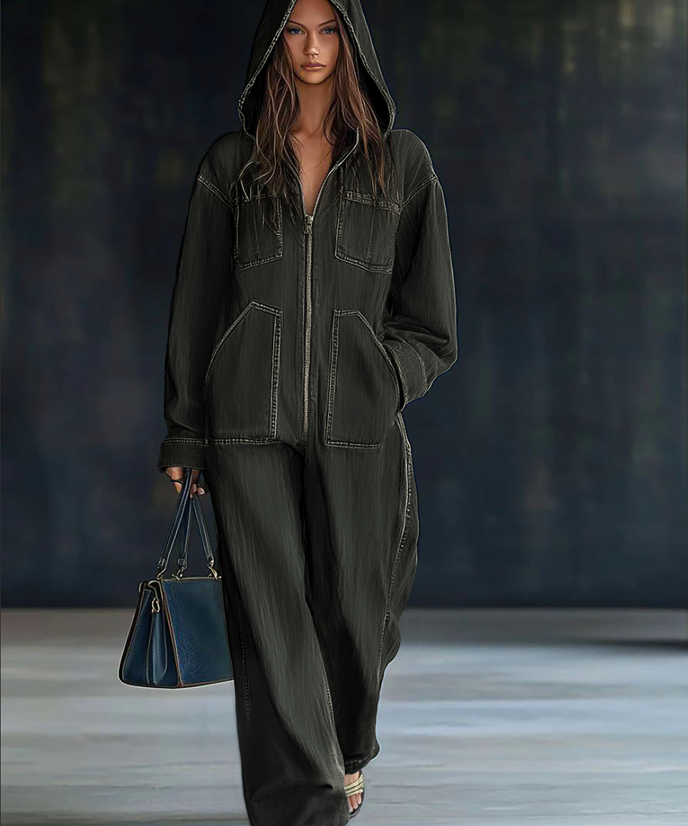 Tiria Langarm-Hoodie-Jumpsuit