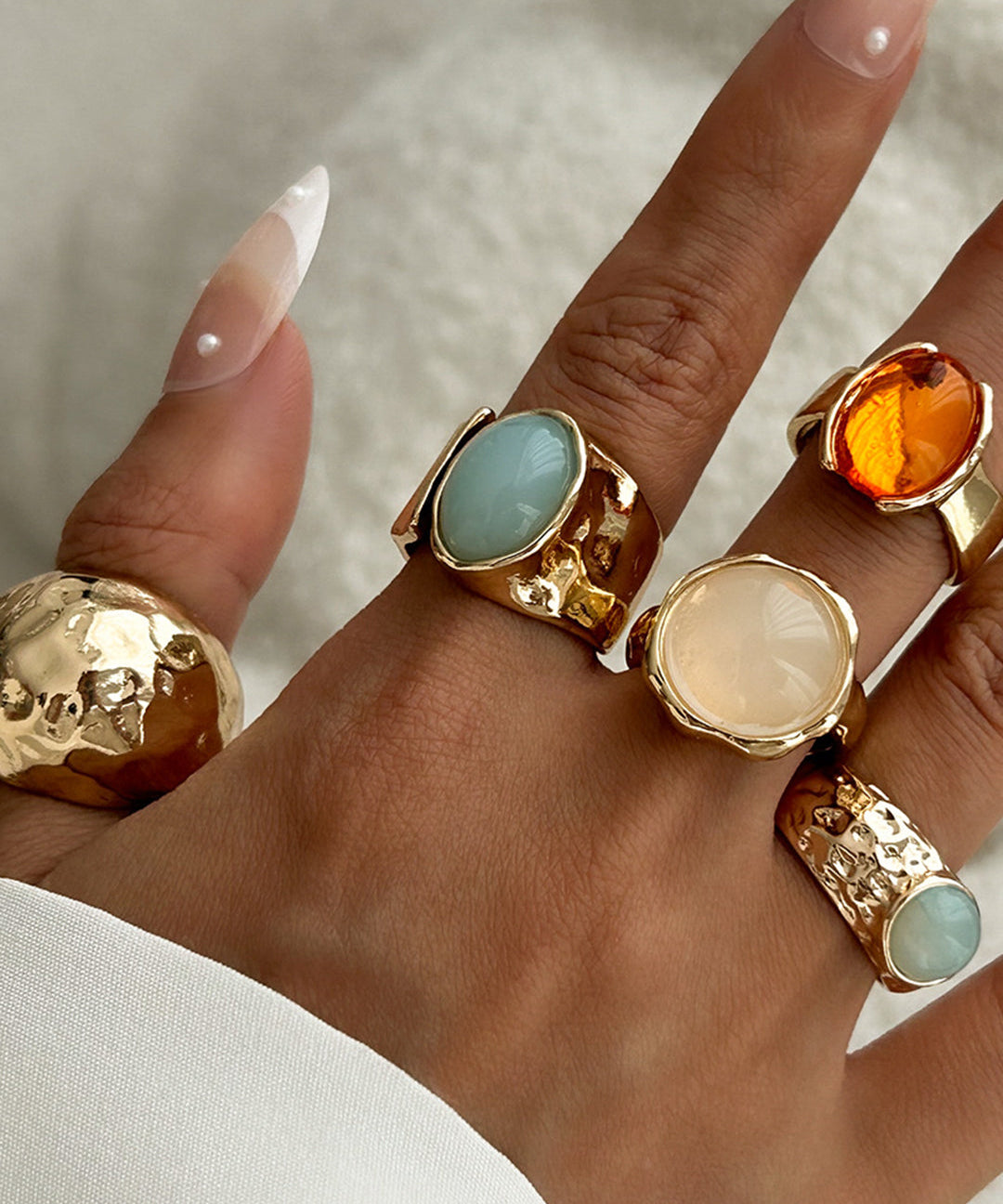 Offenes Ring-Set mit Strasssteinen