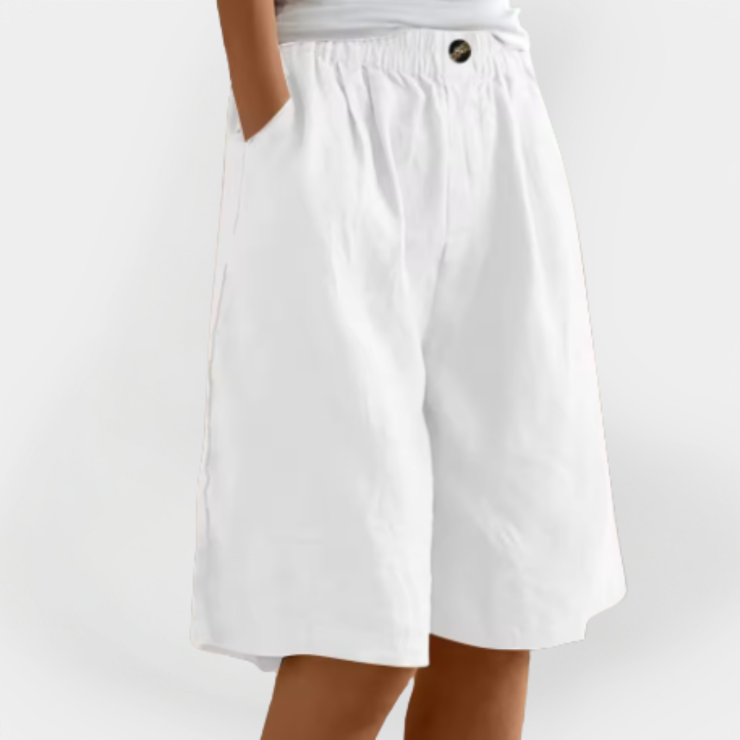 Leinen Shorts mit Taschen