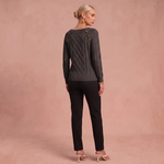 Lotta - Klassischer und Bequemer Pullover – Dunkelgrau – 3