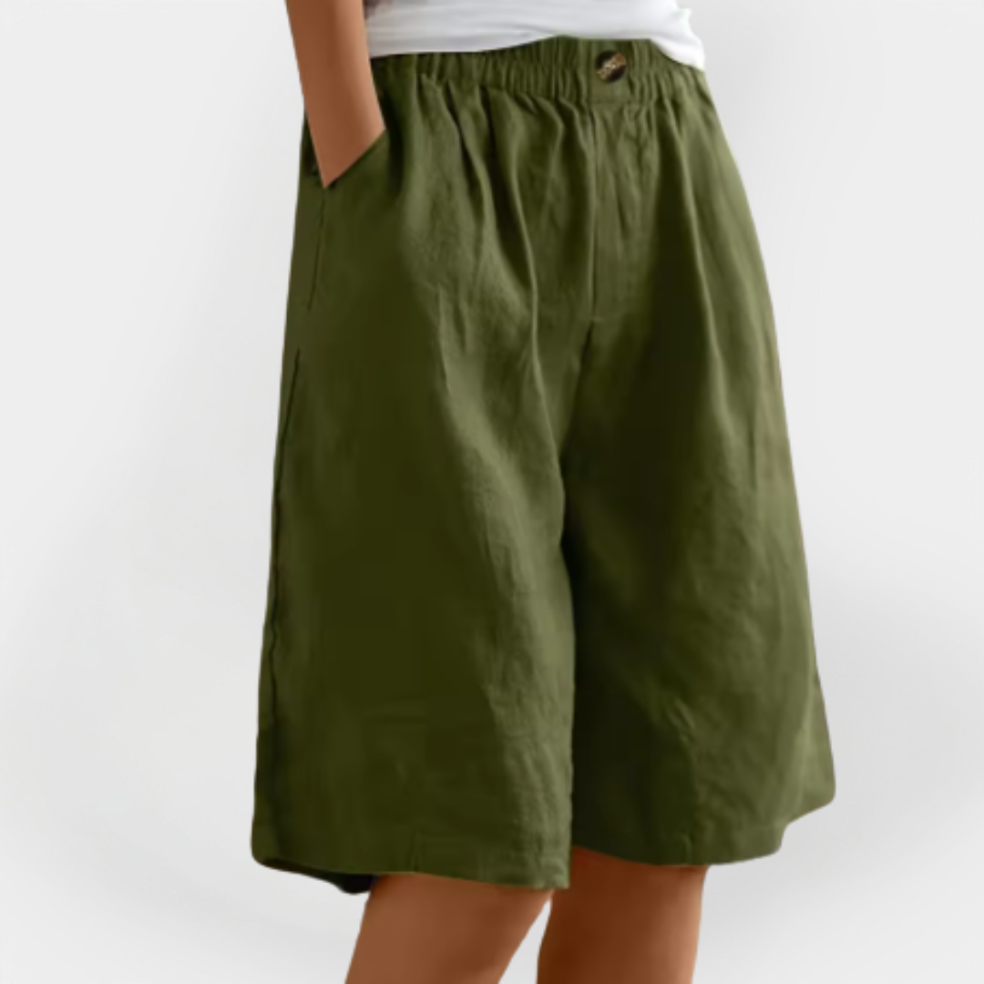 Leinen Shorts mit Taschen