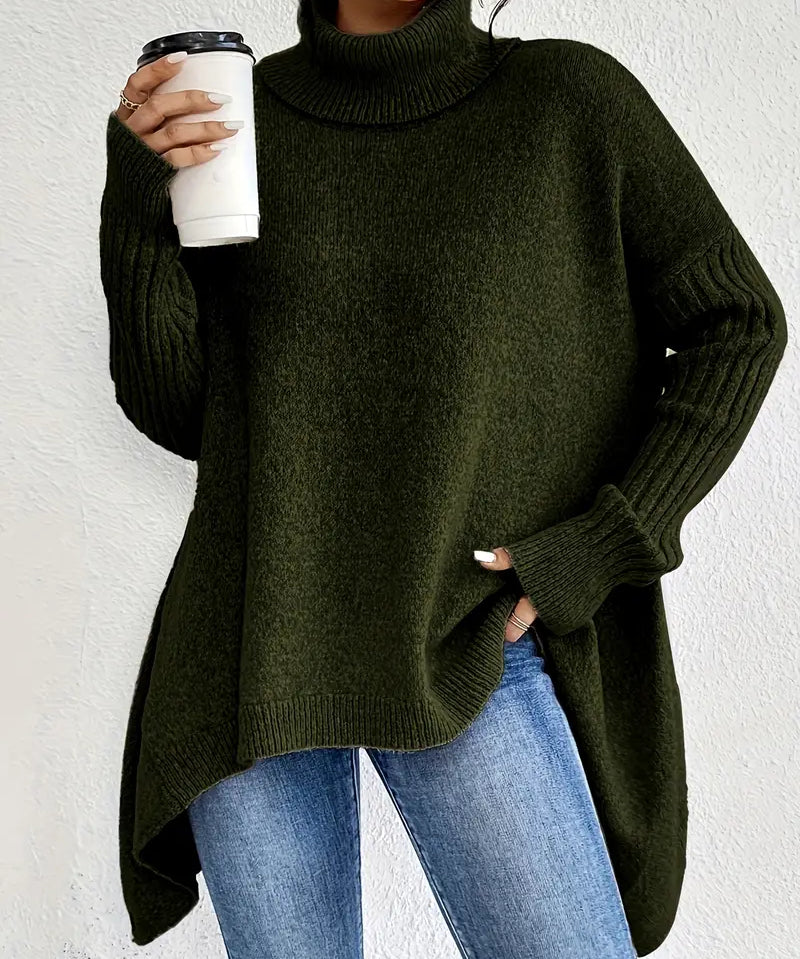 Paola - HOHER KRAGEN MAXI-PULLOVER