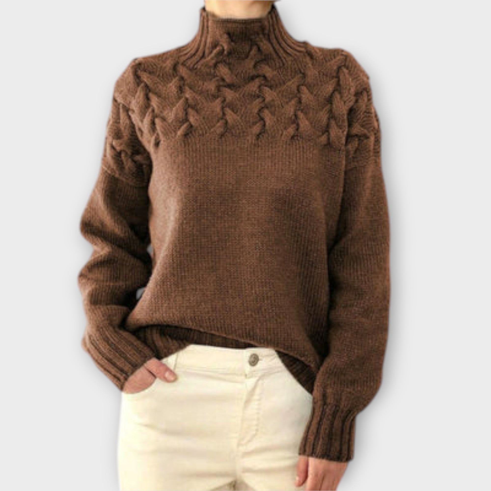 Eva - Damen Kabelstrickpullover