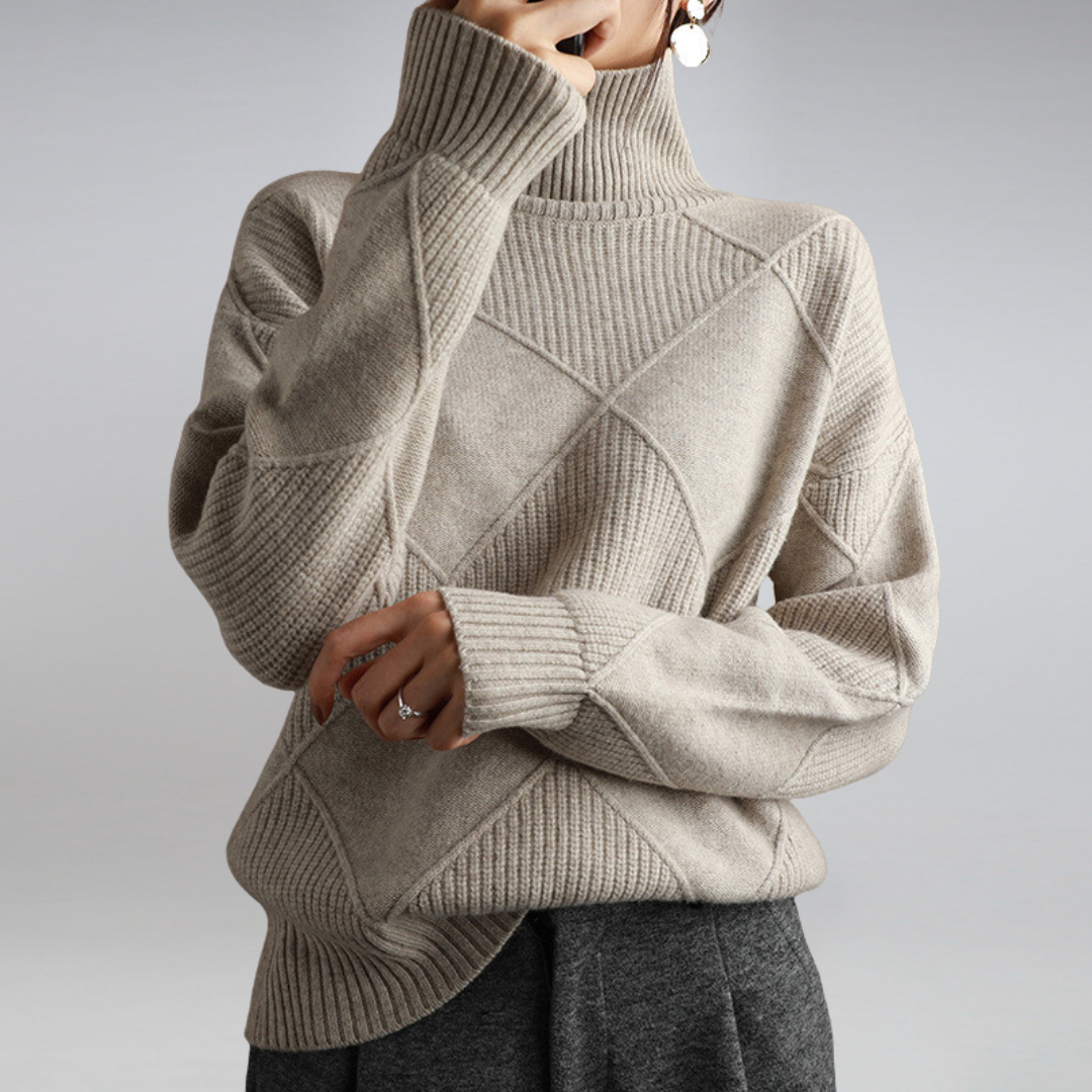 Darcy - Oversized Hoher Kragen Pullover