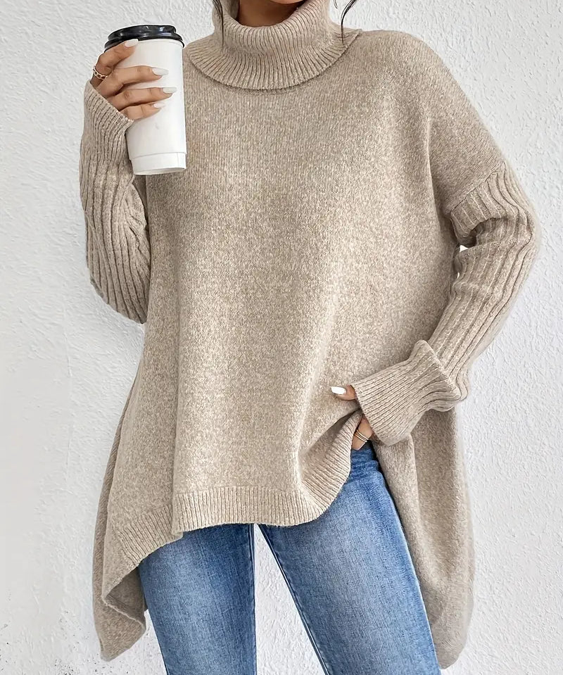 Paola - HOHER KRAGEN MAXI-PULLOVER