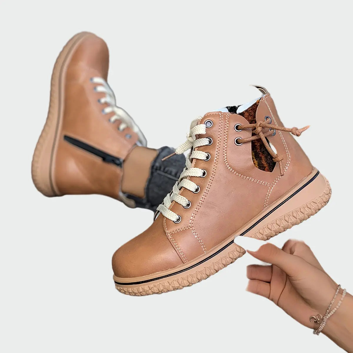 Orthopädische Leder-Stiefeletten