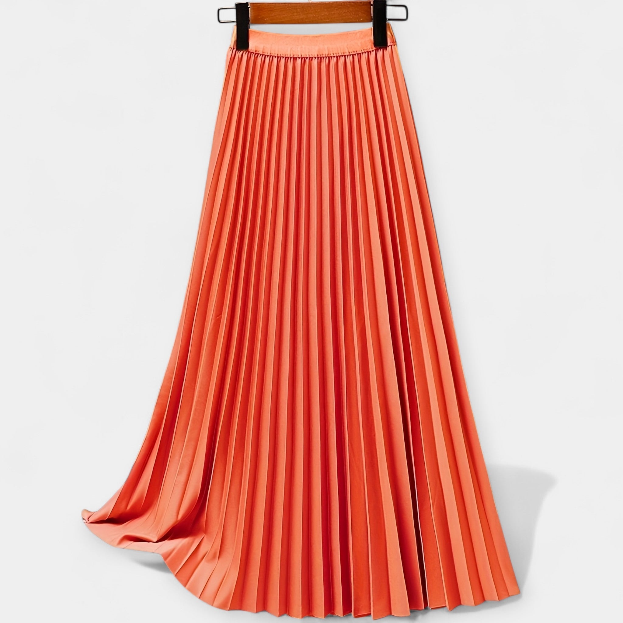 Faltenrock aus Satin Maxi