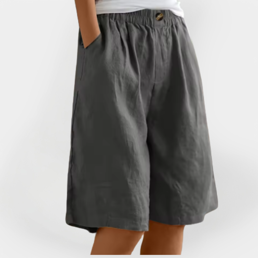 Leinen Shorts mit Taschen