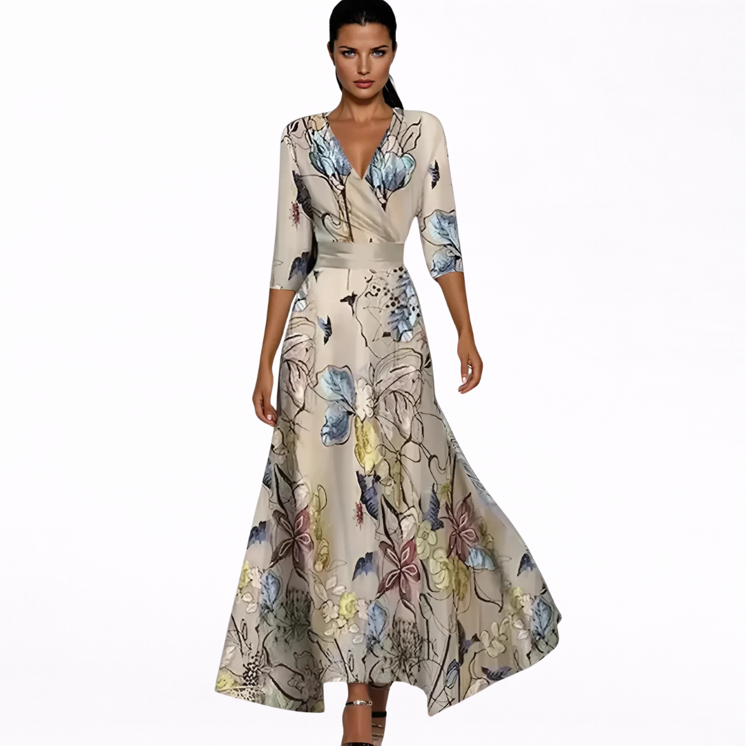 Emilia | Elegantes Floral-Maxikleid