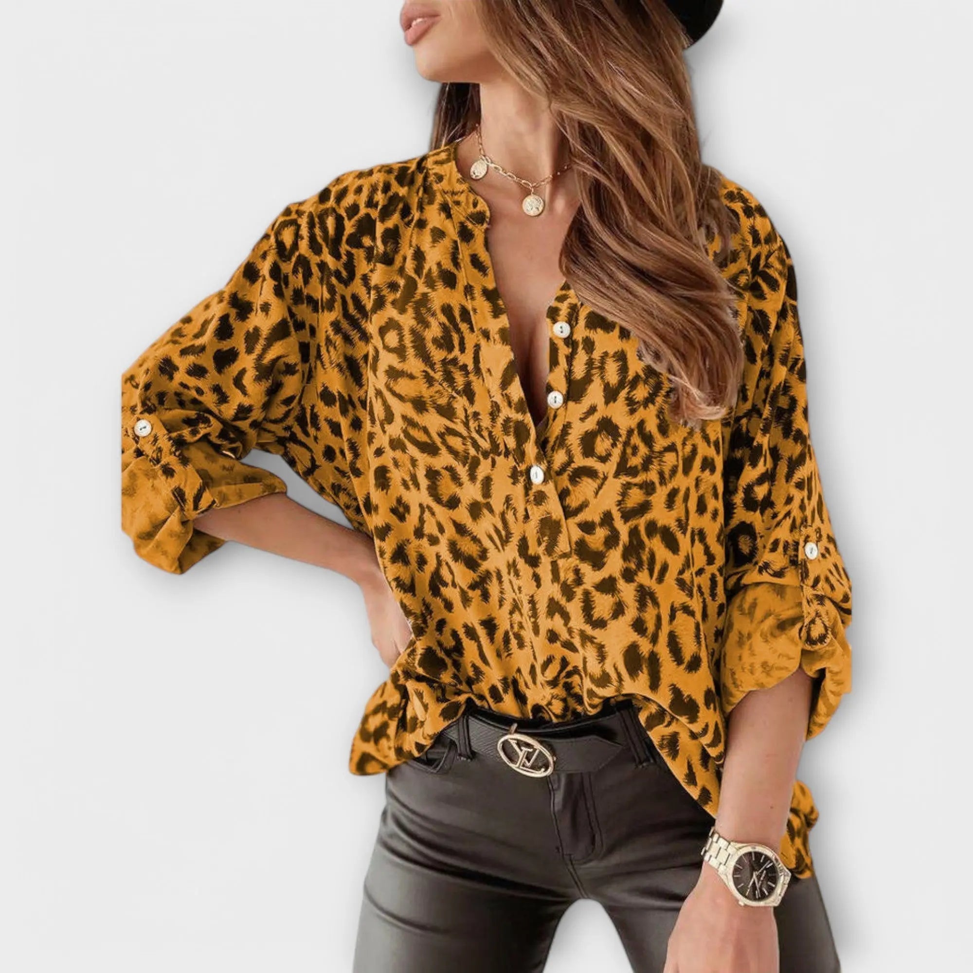 Patricia | Trendige Bluse mit Leopardenmuster
