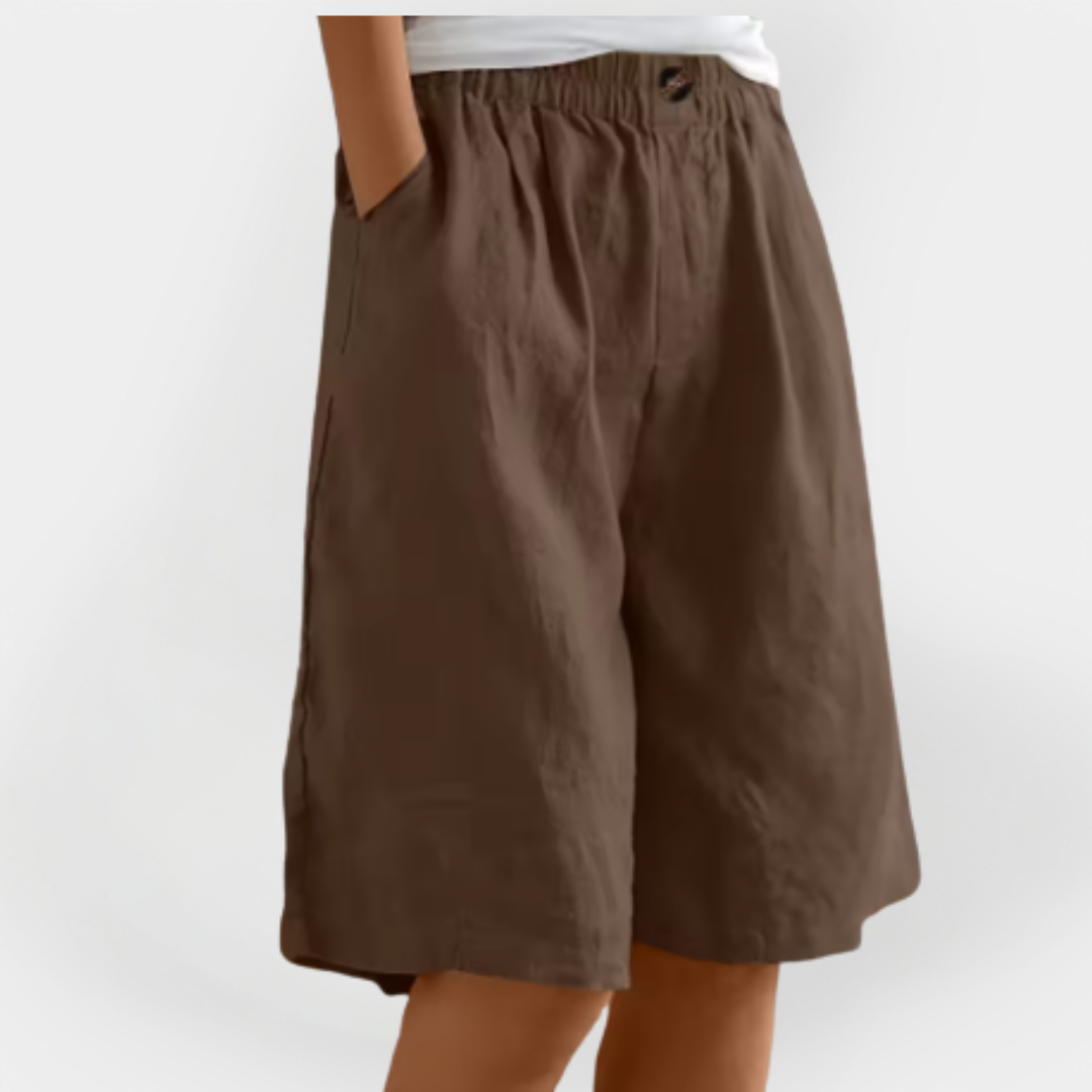 Leinen Shorts mit Taschen