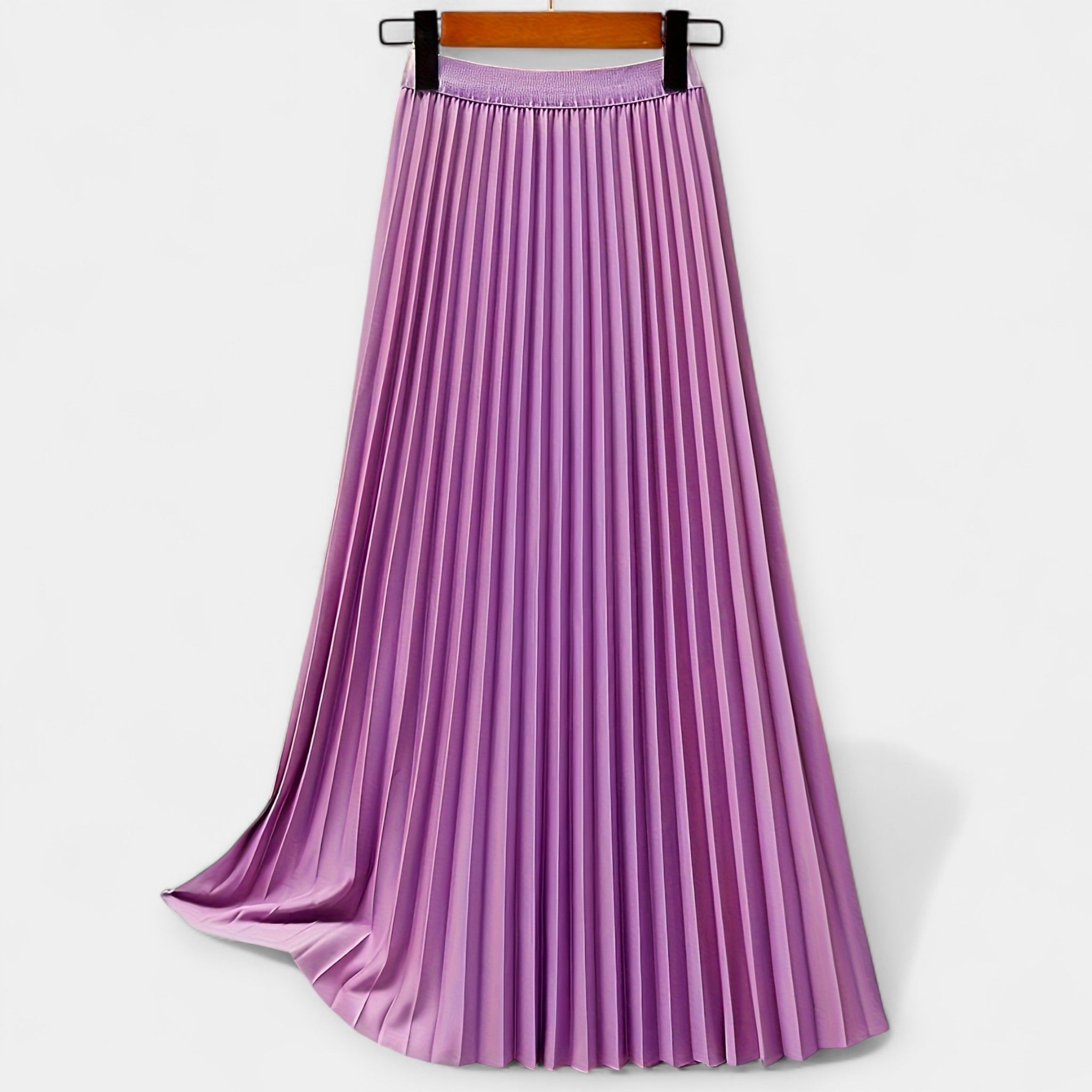 Faltenrock aus Satin Maxi