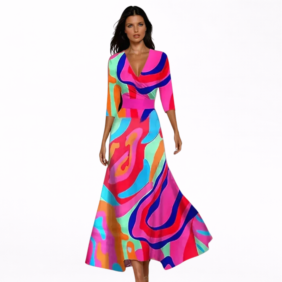 Emilia | Elegantes Floral-Maxikleid