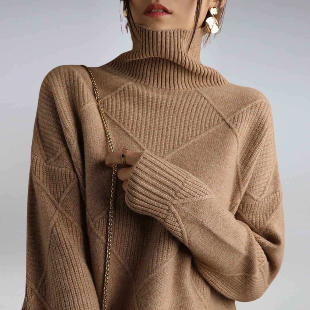 Darcy - Oversized Hoher Kragen Pullover