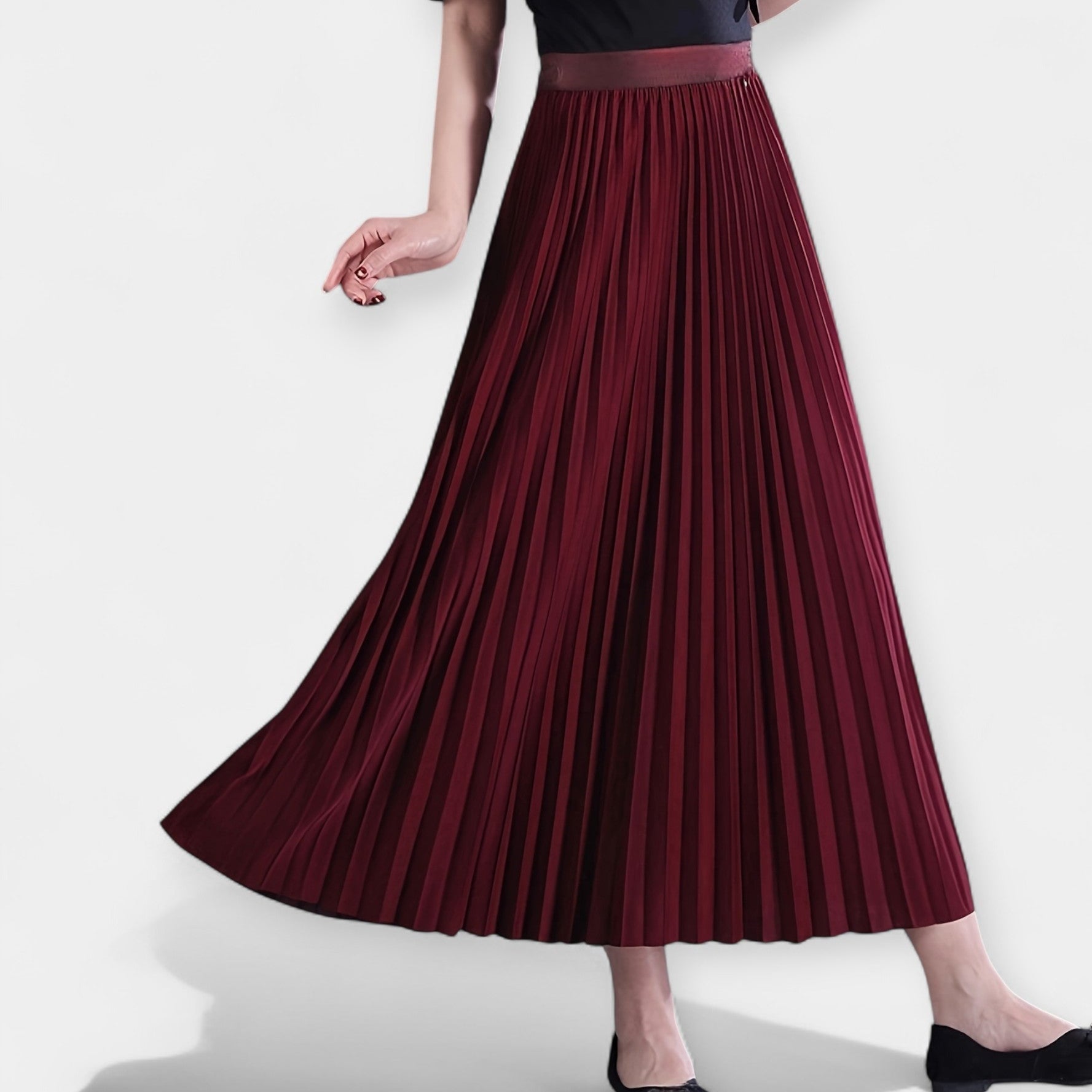 Faltenrock aus Satin Maxi
