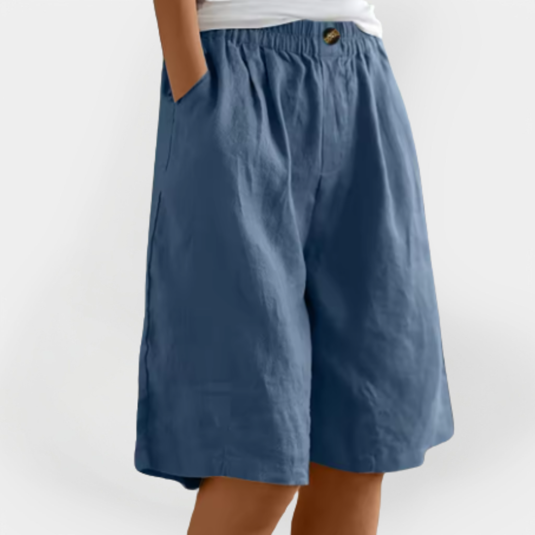 Leinen Shorts mit Taschen