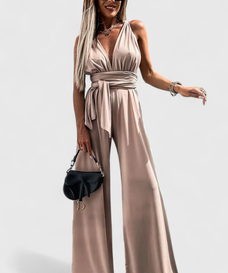Ivana Weitbeiniger Jumpsuit mit Überkreuztem Rücken