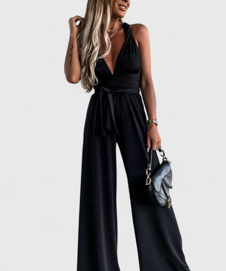 Ivana Weitbeiniger Jumpsuit mit Überkreuztem Rücken