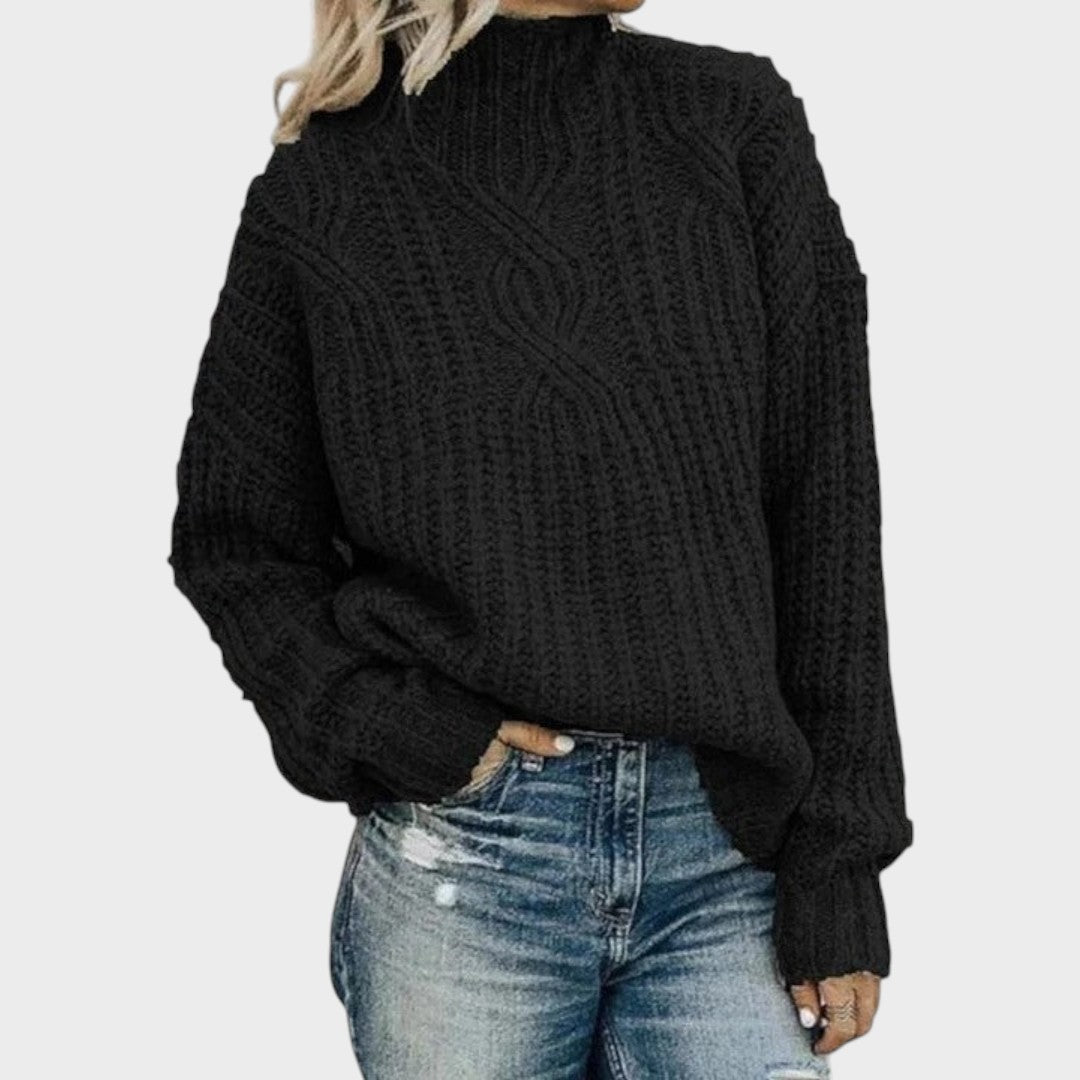 Susanne | Chunky Strick Hoher Kragen Pullover