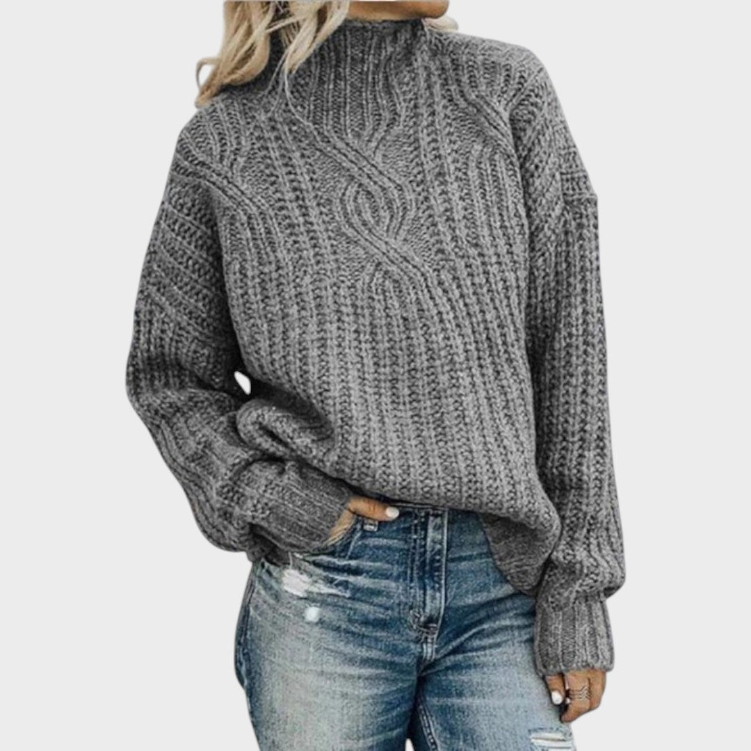 Susanne | Chunky Strick Hoher Kragen Pullover
