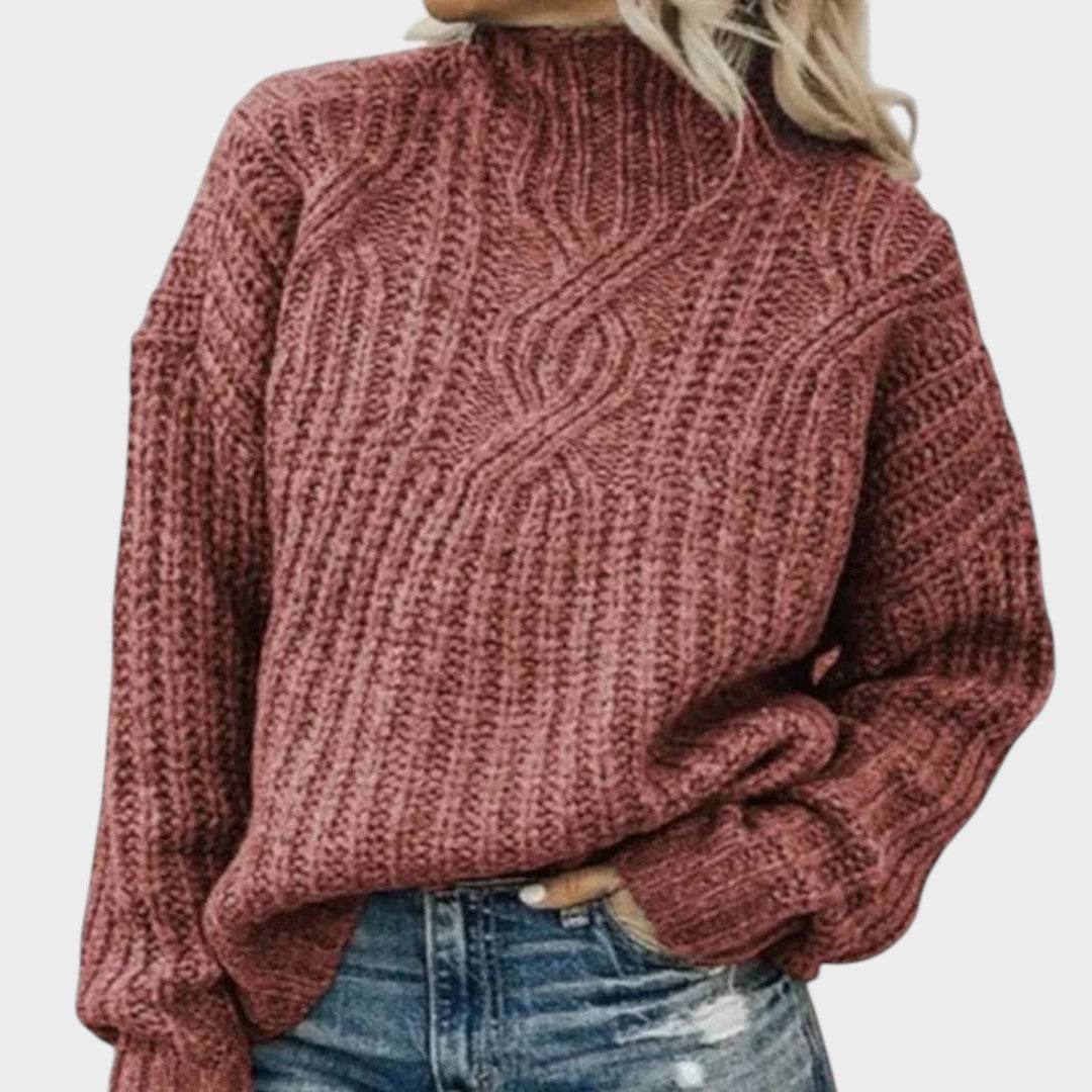 Susanne | Chunky Strick Hoher Kragen Pullover