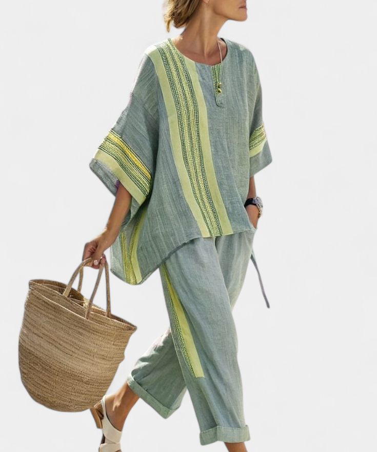 Lorena - Boho Leinen- und Bambus-Set