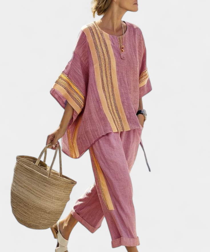 Lorena - Boho Leinen- und Bambus-Set