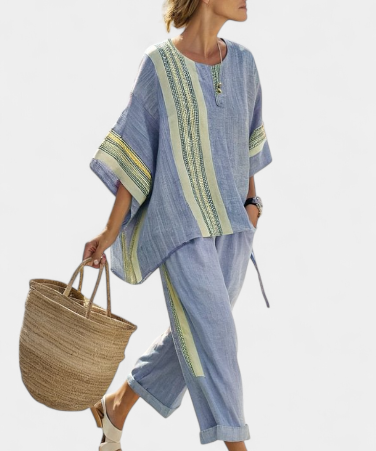 Lorena - Boho Leinen- und Bambus-Set