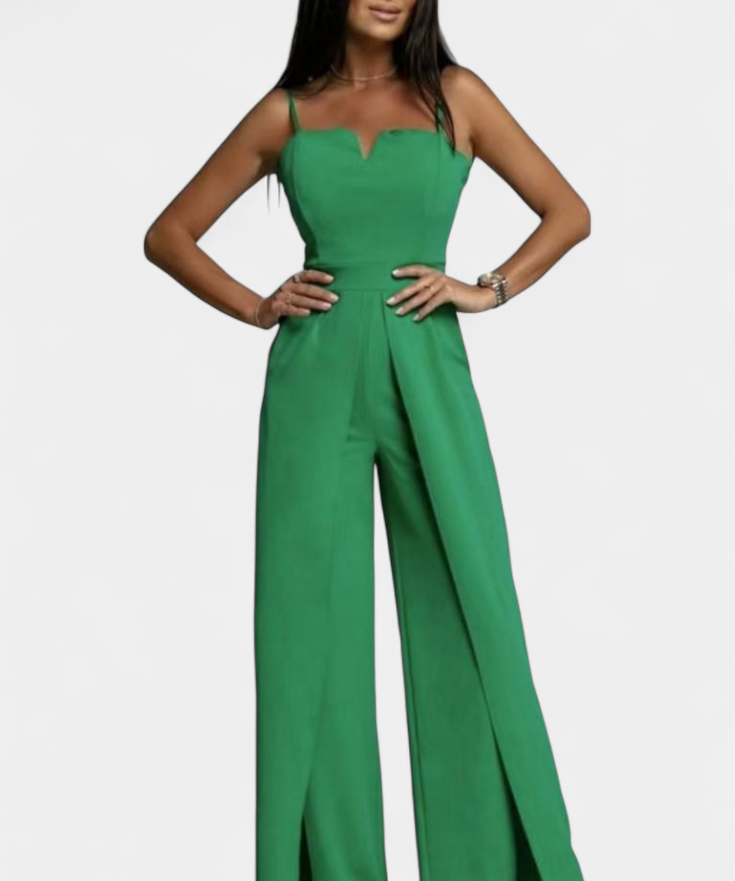 Prescillia Jumpsuit mit Spaghetti-Trägern und seitlichem Schlitz