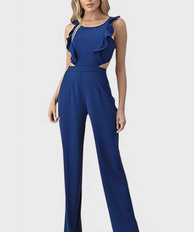 Chantal Jumpsuit mit Cut-Outs und Rüschen