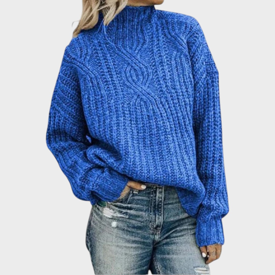 Susanne | Chunky Strick Hoher Kragen Pullover