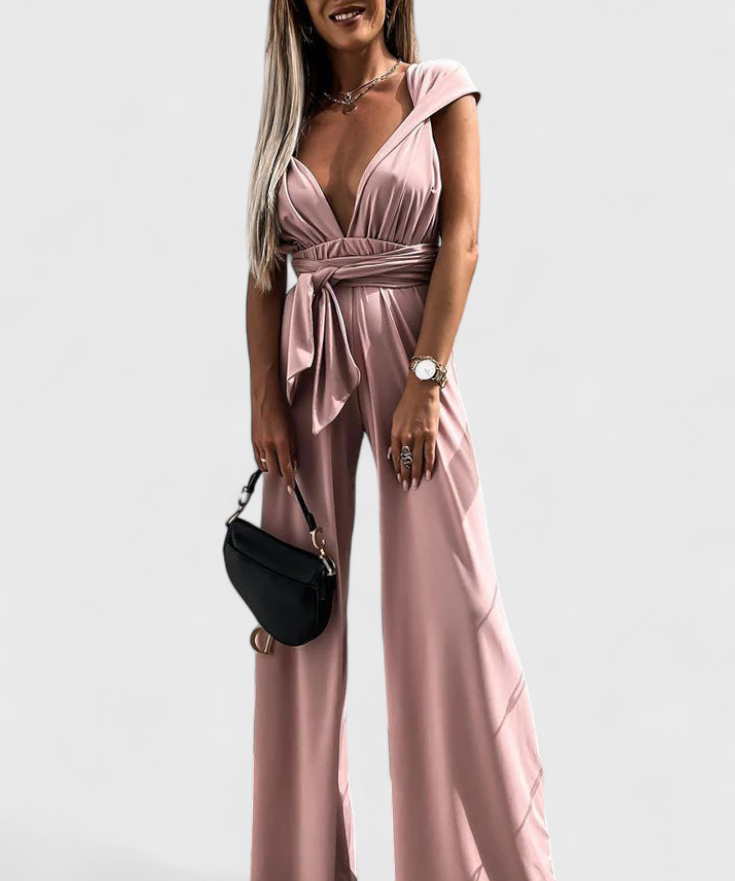 Ivana Weitbeiniger Jumpsuit mit Überkreuztem Rücken